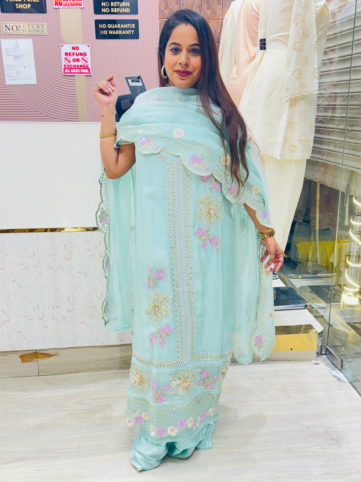 Pastel Thread-Embroidered Unstitched Suit Set