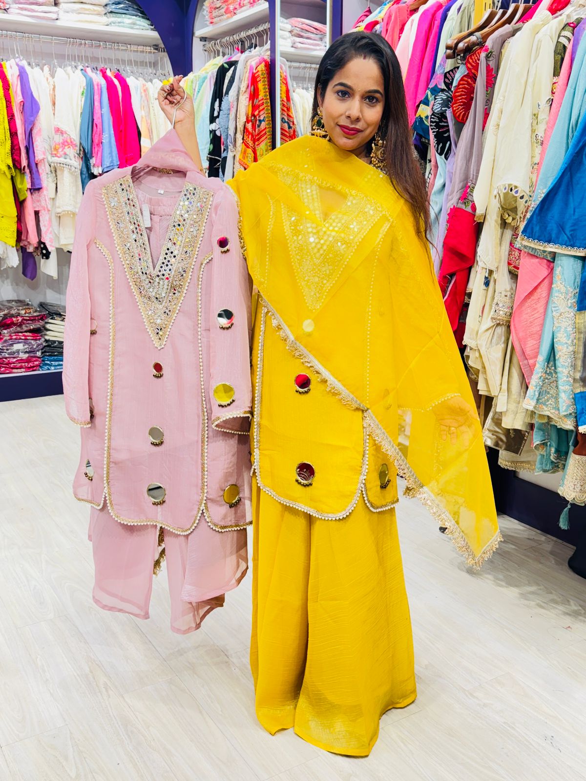 "Aabroo" - 3 Piece Suit with Stole Size Dupatta