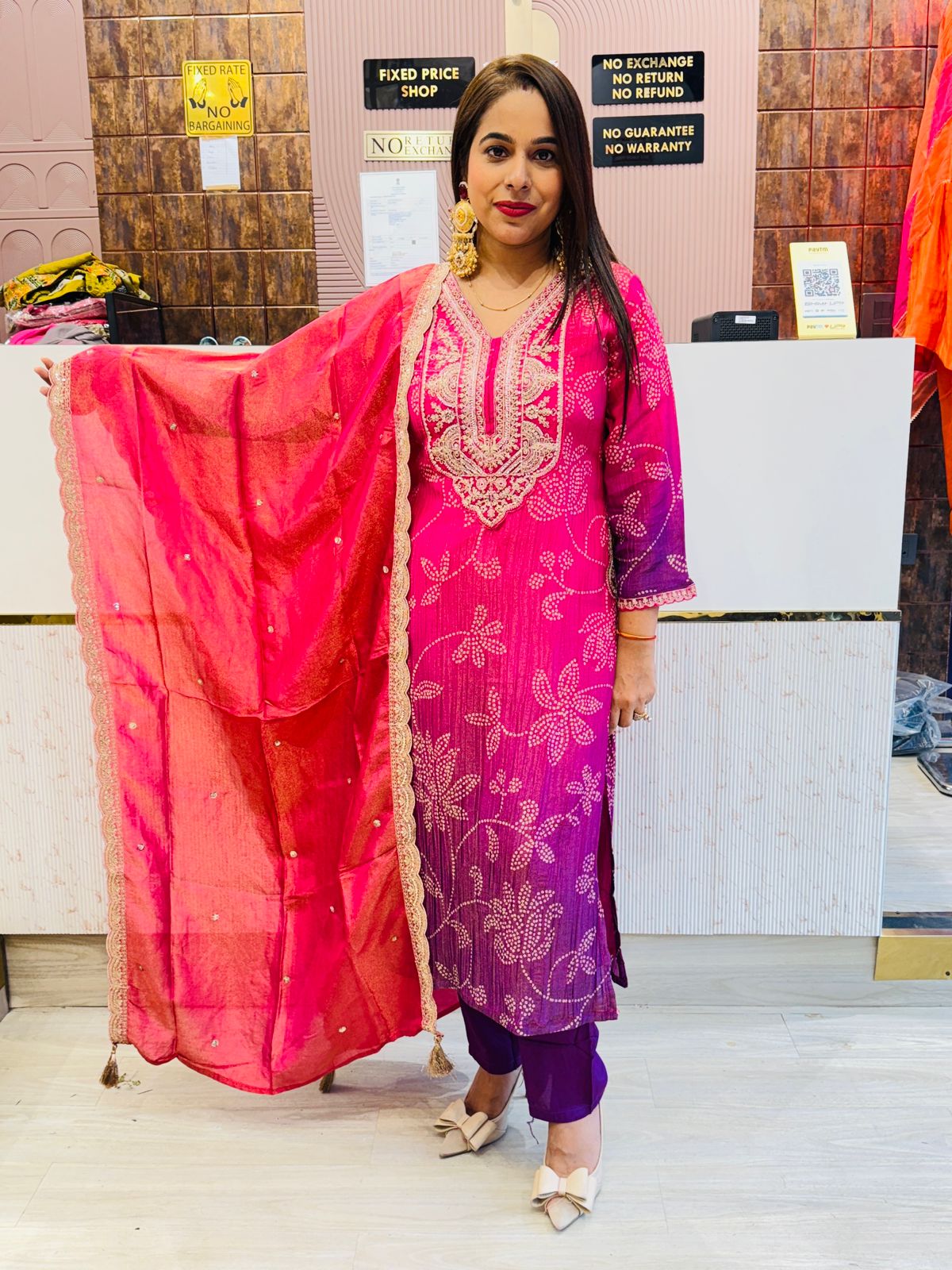 "Elara"- 3 Piece Dual Tone Suit Set with Dupatta
