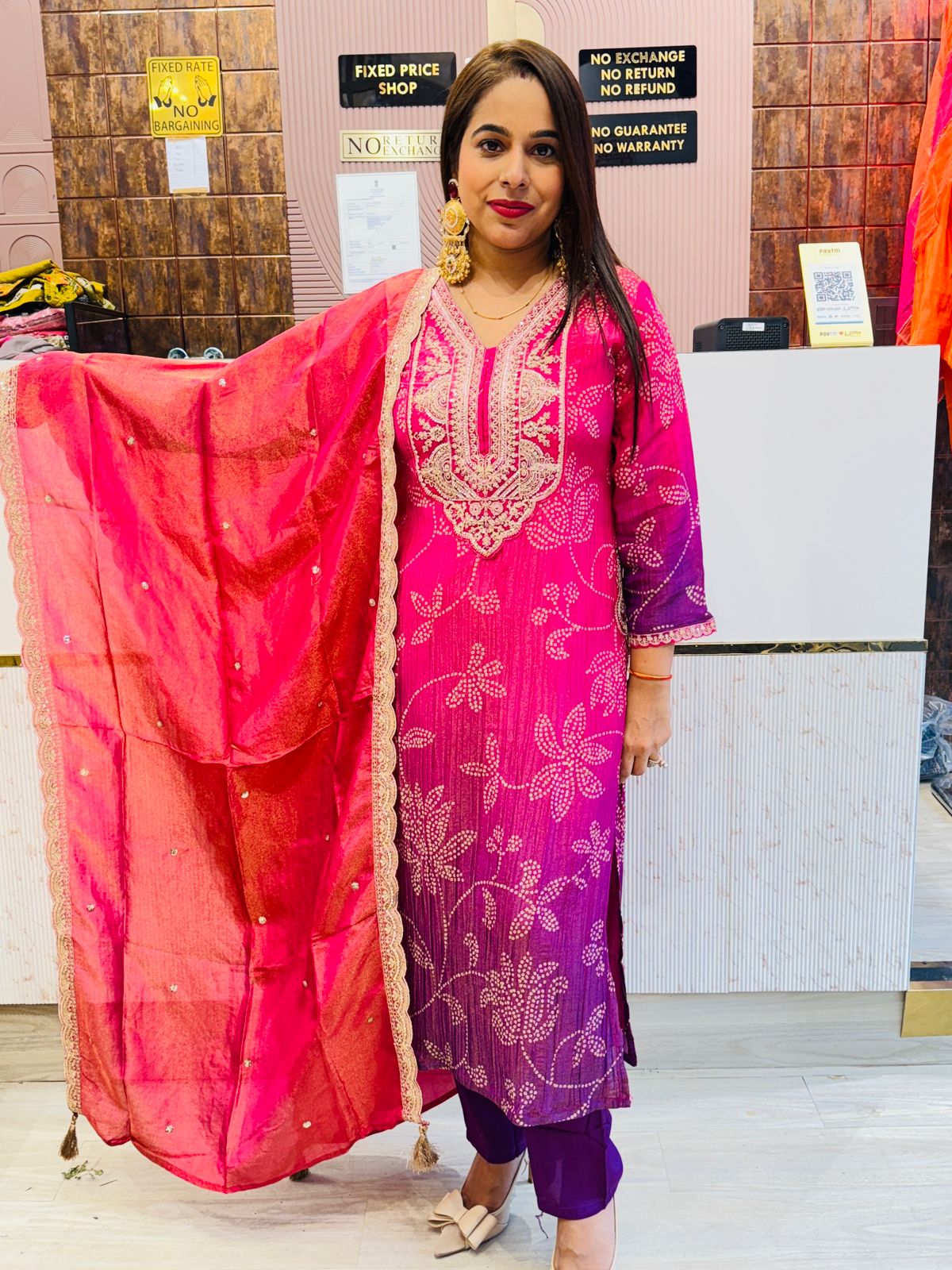 "Elara"- 3 Piece Dual Tone Suit Set with Dupatta