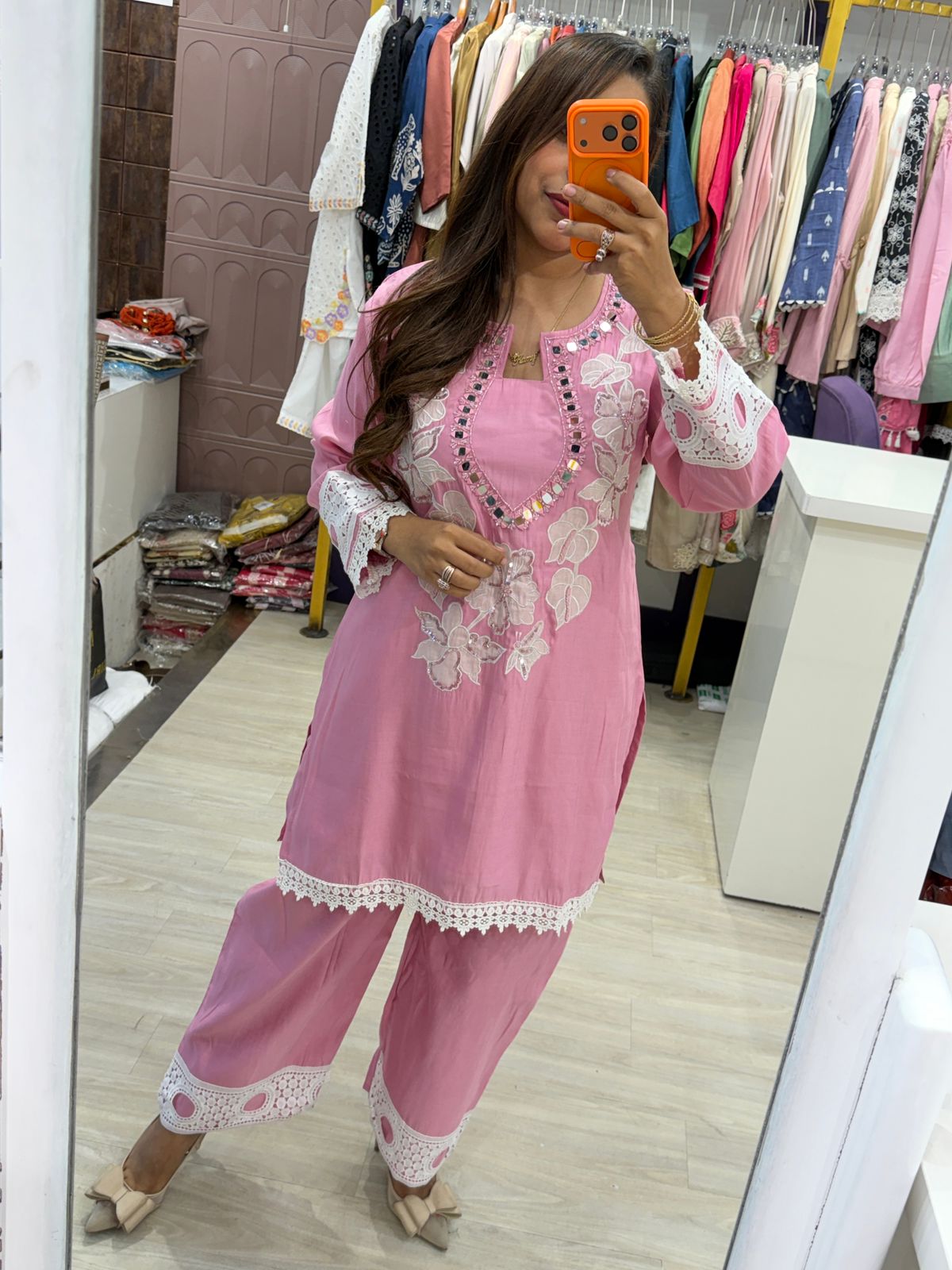 "Allura" - Mirror Embroidered Coord (Available in 3 Colours)