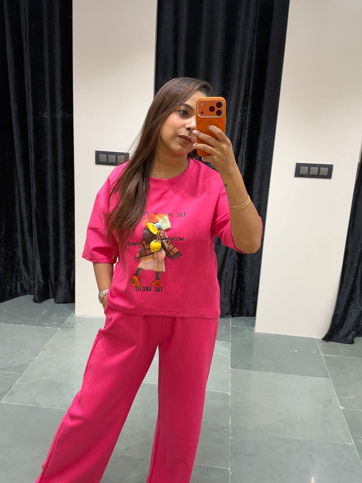 "Girl in Ribbon" - Casual Graphic Co-ord Set for Women (Available in 6 Colours)