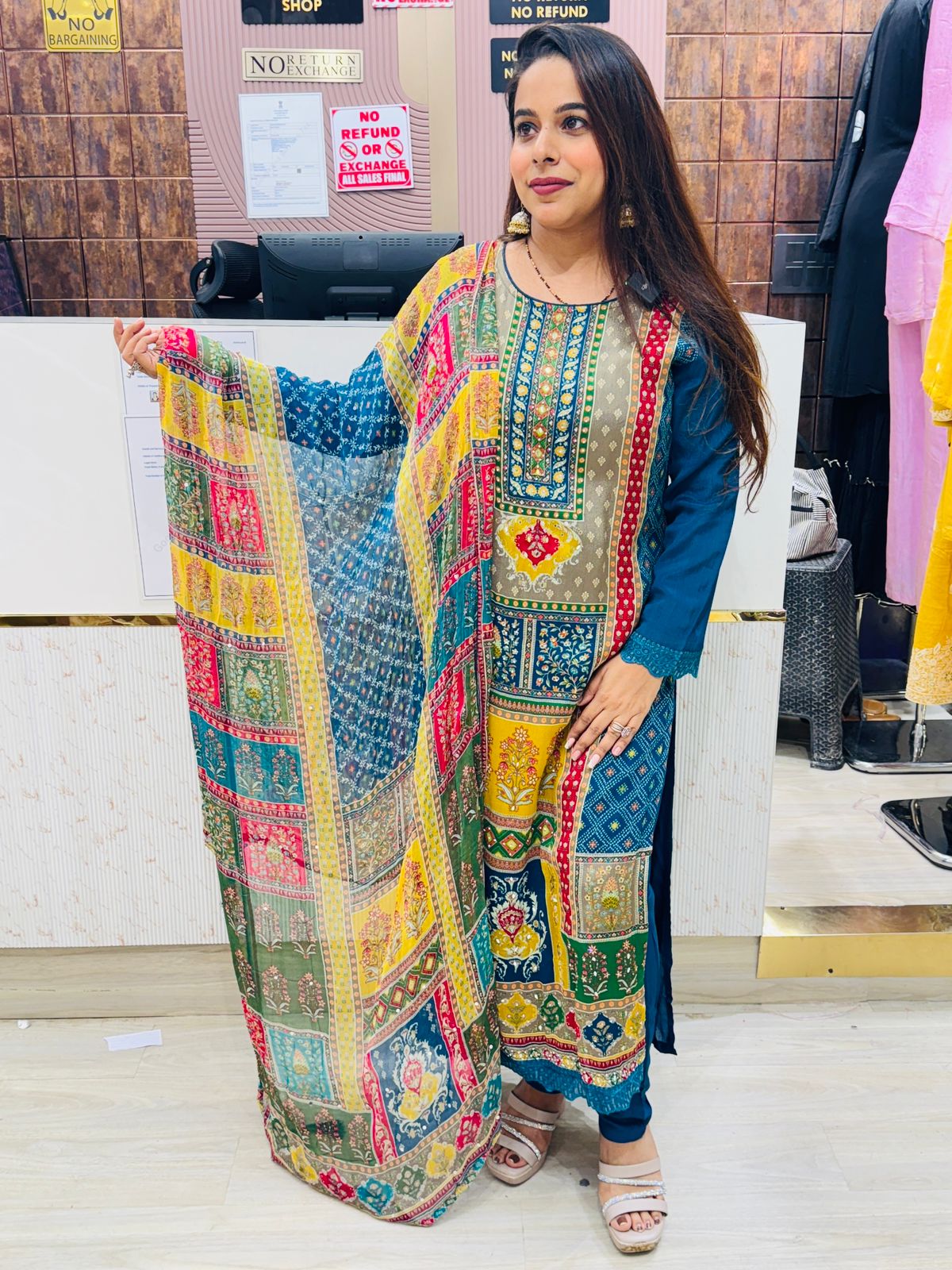 Phulkari Charm Suit Set (Available in Yellow & Blue)