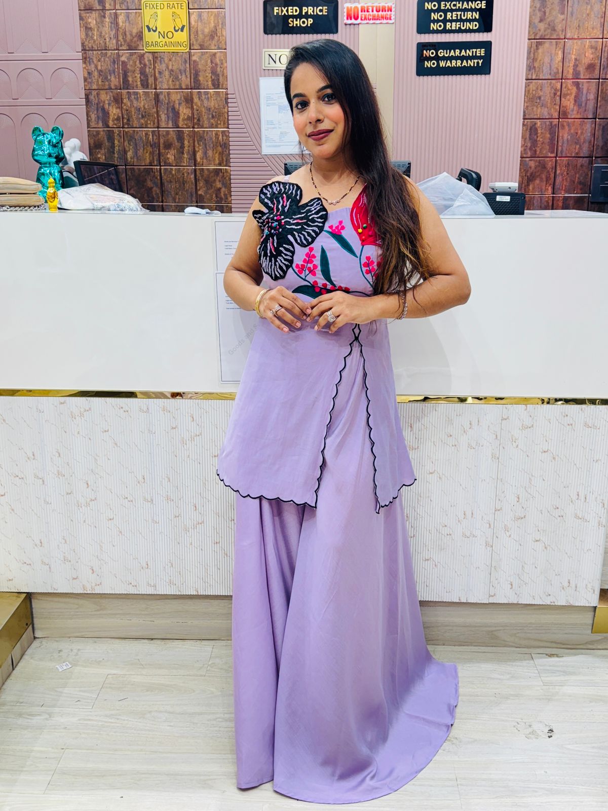 Floral Embroidered Sleeveless Kurta with Palazzo Set