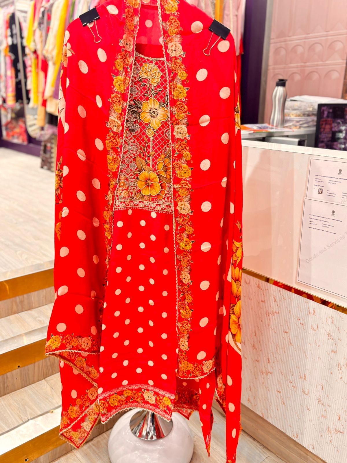 "Polka"- Unstitched Suit Set with Dupatta (Available in 3 Variants)