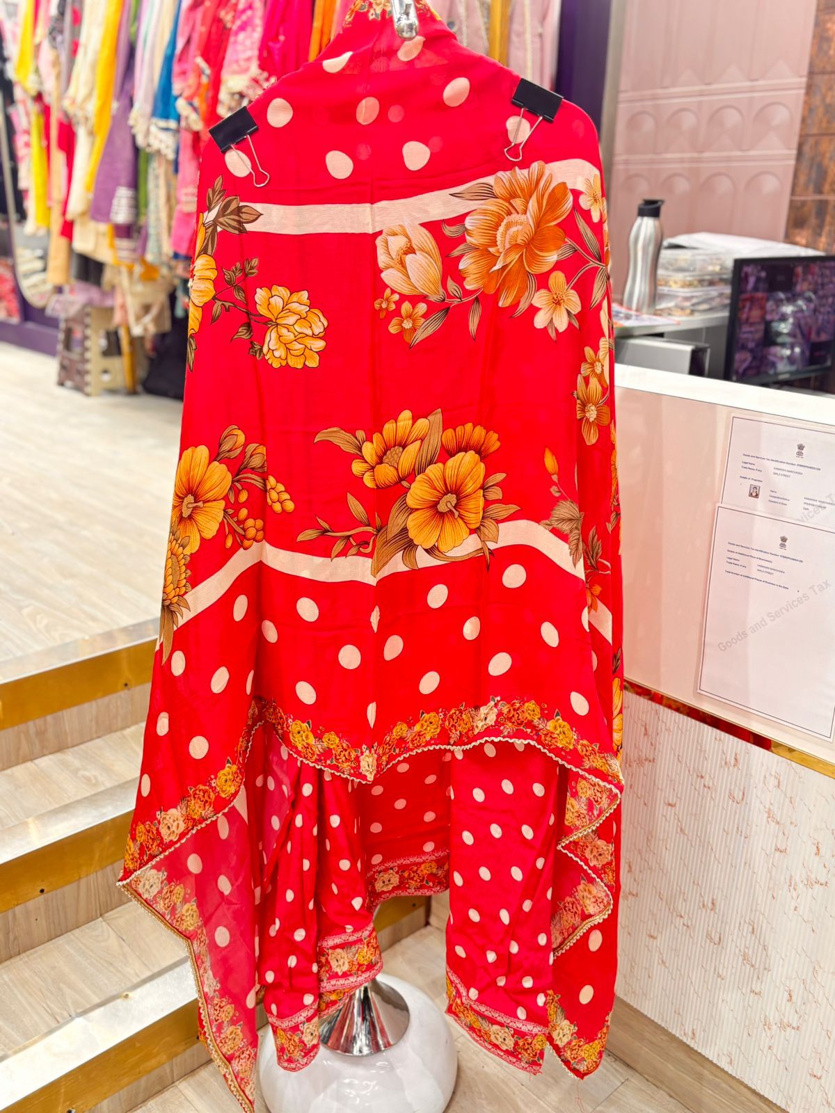 "Polka"- Unstitched Suit Set with Dupatta (Available in 3 Variants)