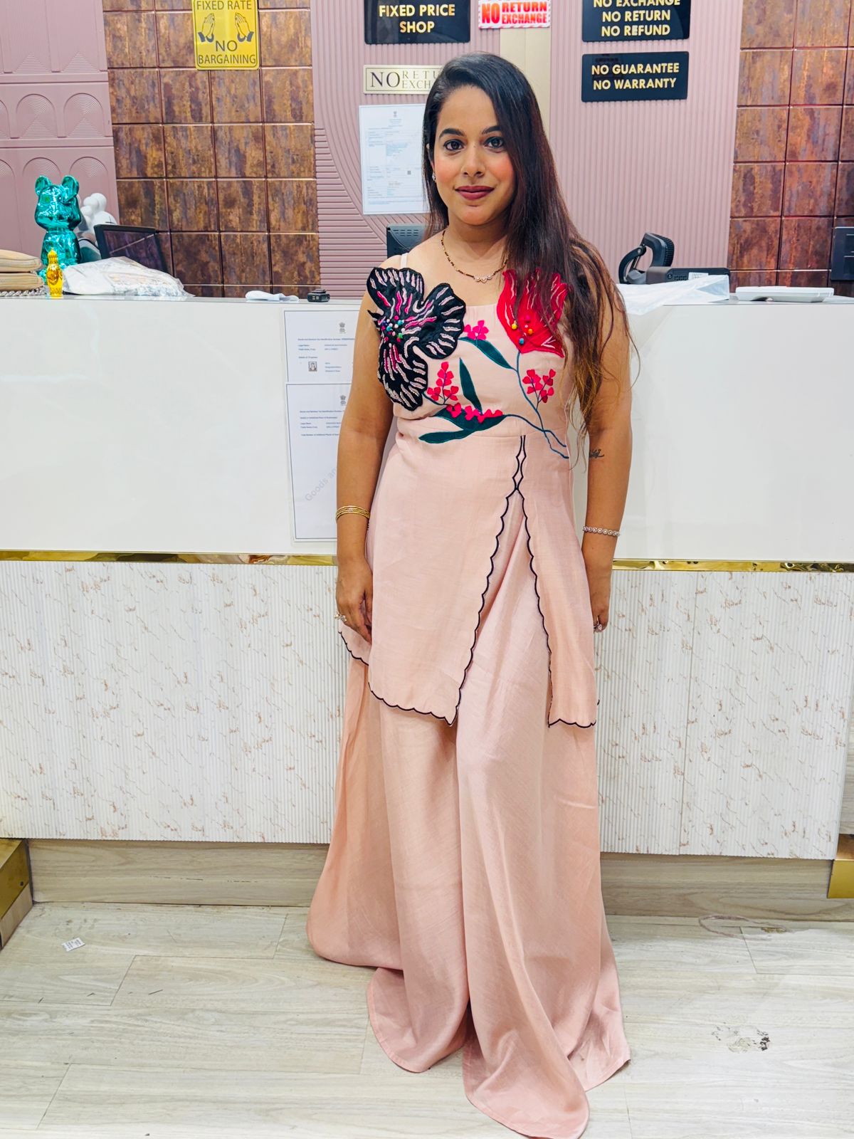 Floral Embroidered Sleeveless Kurta with Palazzo Set