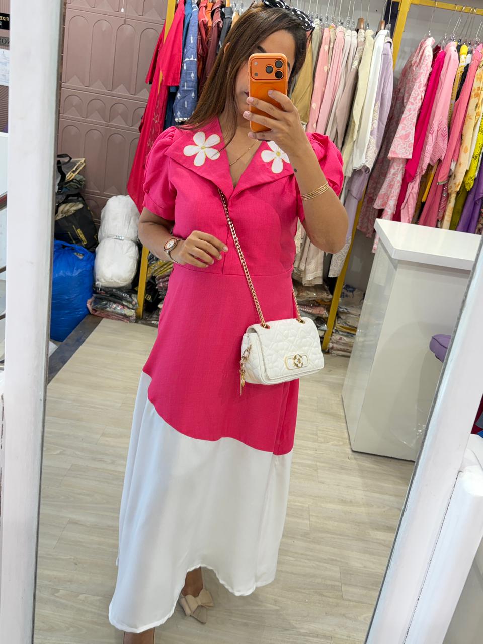 “Luna” - Floral Collar Summer Dress with Statement Silhouette (Available in 2 colours)