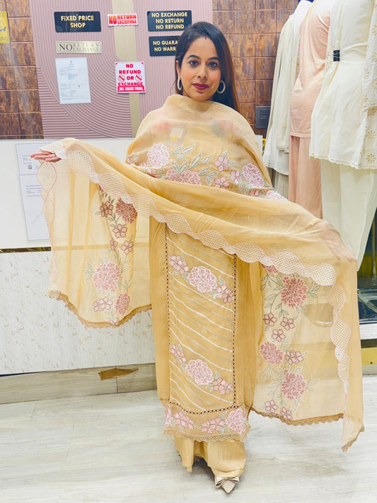 Floral Embroidered Unstitched Suit
