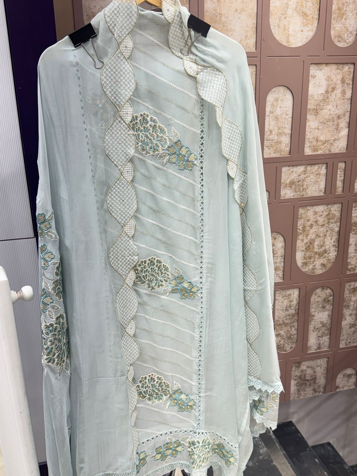 Floral Embroidered Unstitched Suit