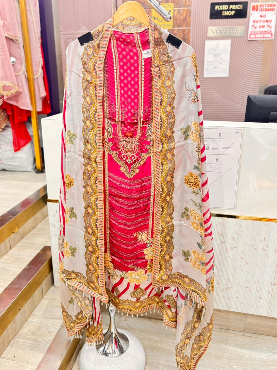 "Inaayat"- Unstitched Suit Sets With Zebra Print Dupatta (Available in 3 Variants)