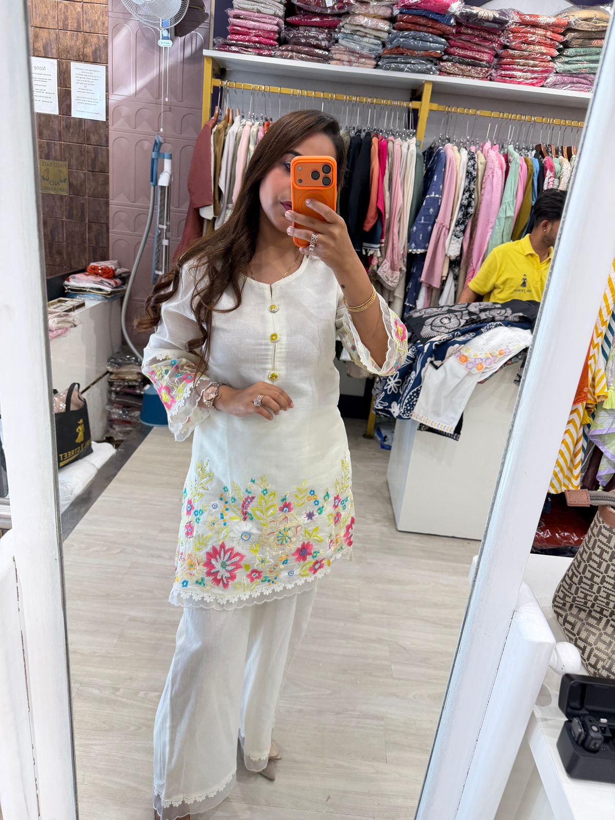"Sadabahar" - White Summer Floral Cotton Coord Set