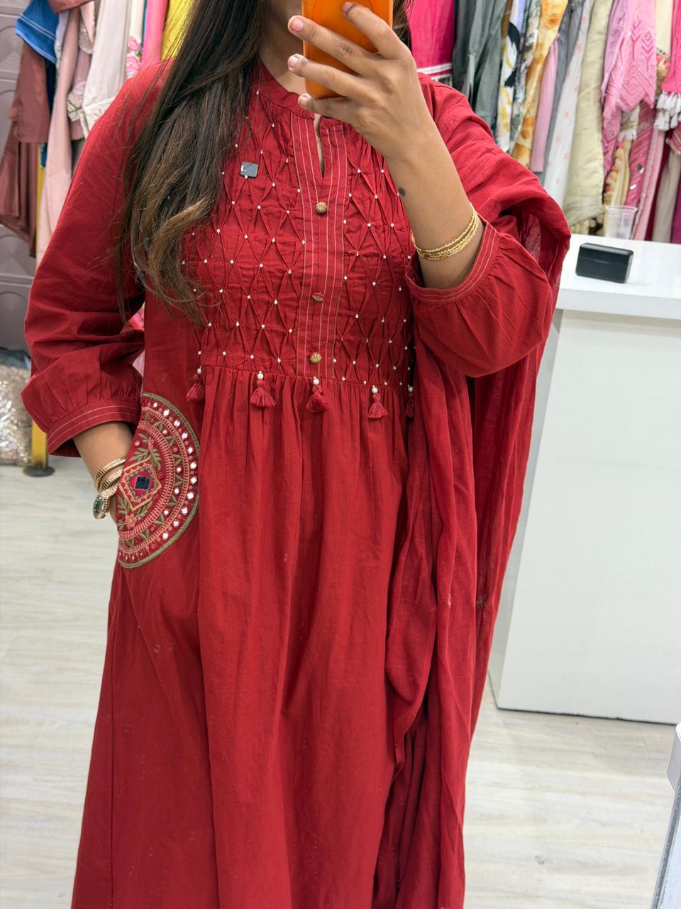 "Abha" - Three Piece Kurta Set With Dupatta (Available in 4 Colours)