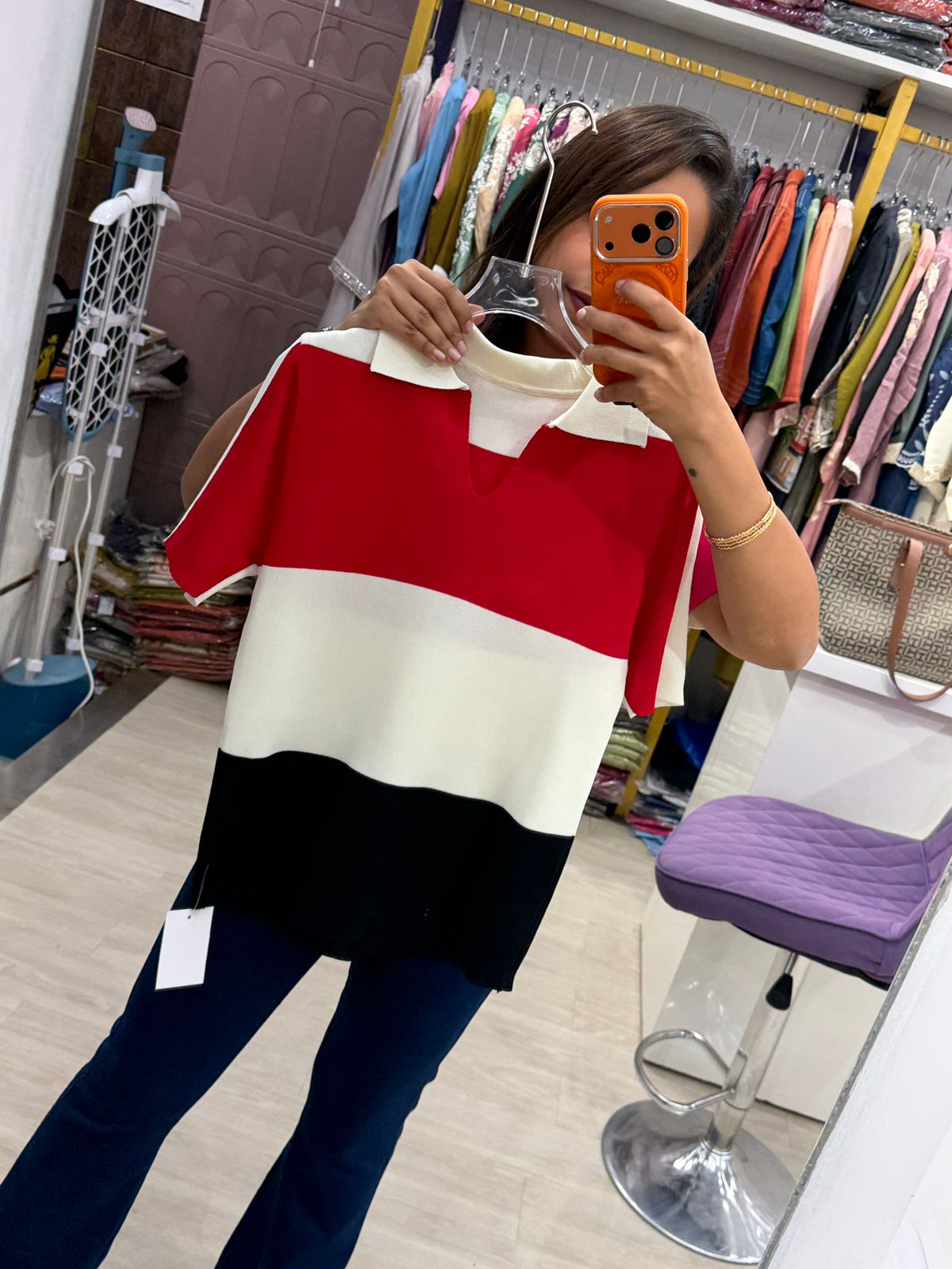 "Styra" - 3 Coloured Overlay Top (Available in 4 Variants)