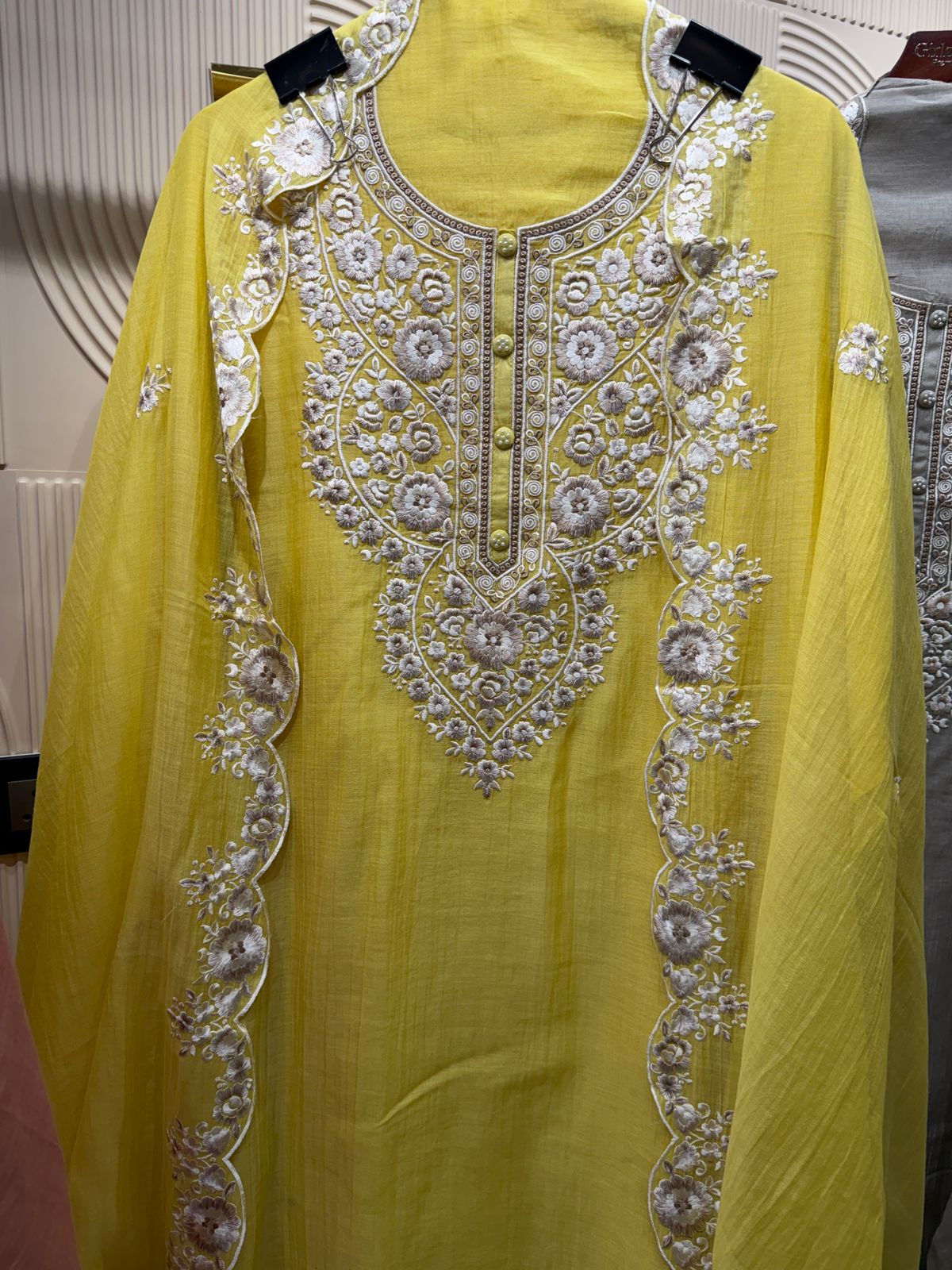"Anjali" - Luxury Embroidered Unstitched Suit with Dupatta (Available in 3 Colours)