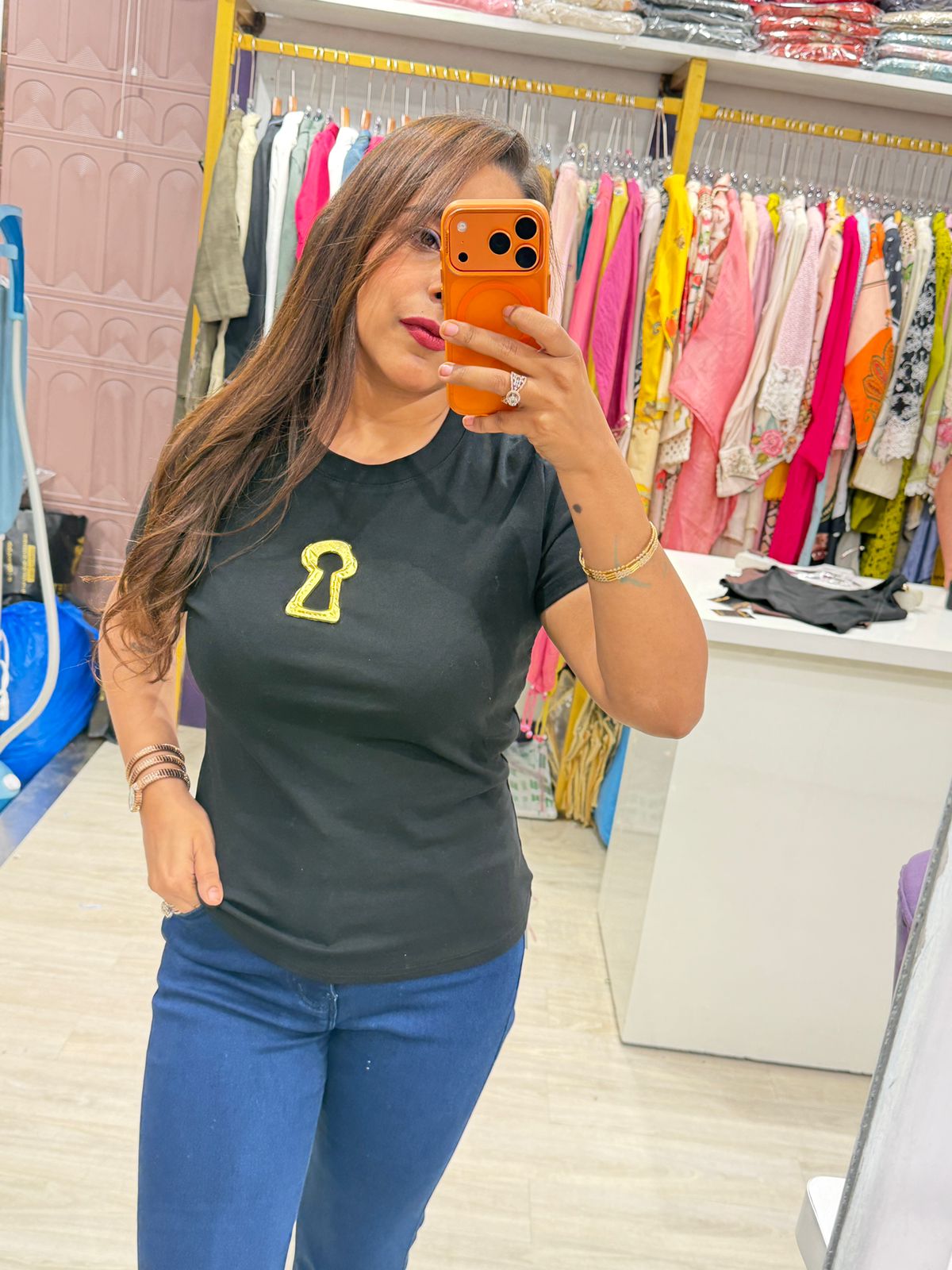"Keyhole" - Trendy Graphic Tee for Women (Available in 2 Colours)