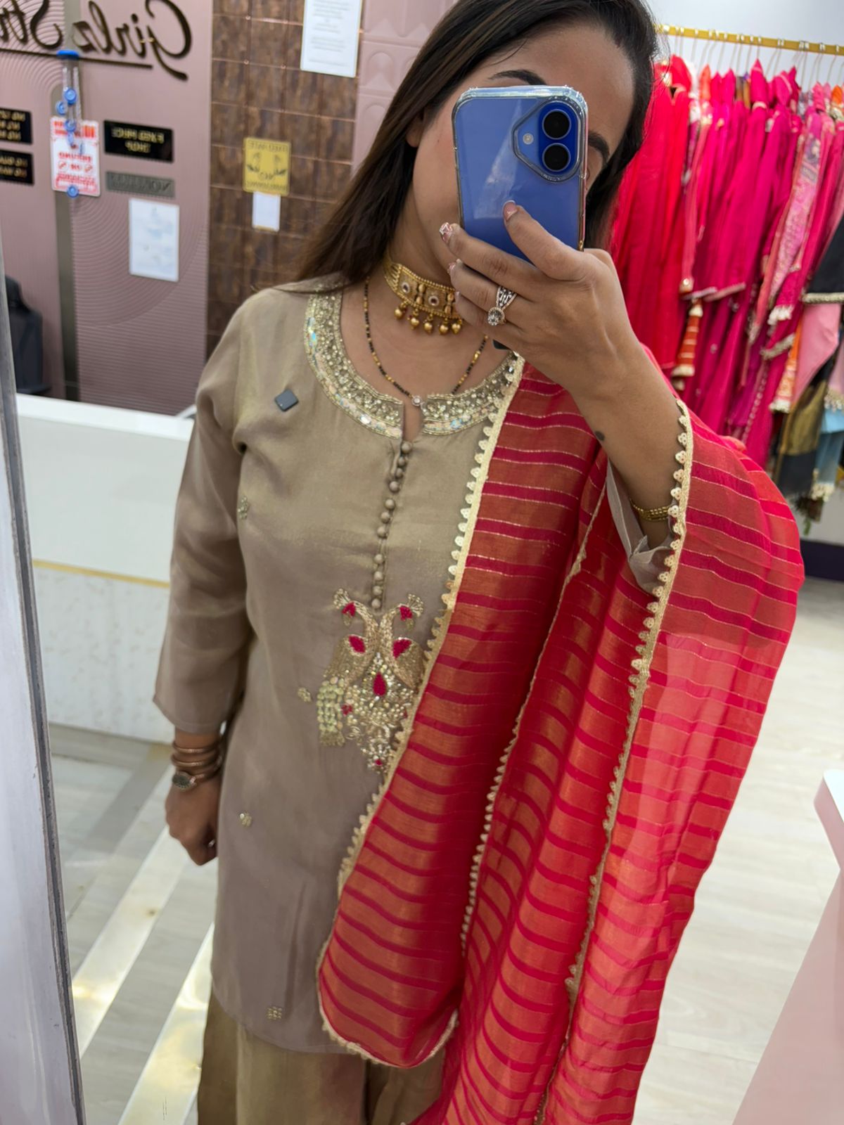 "Abira"- 3 Piece Golden Brown Suit Set