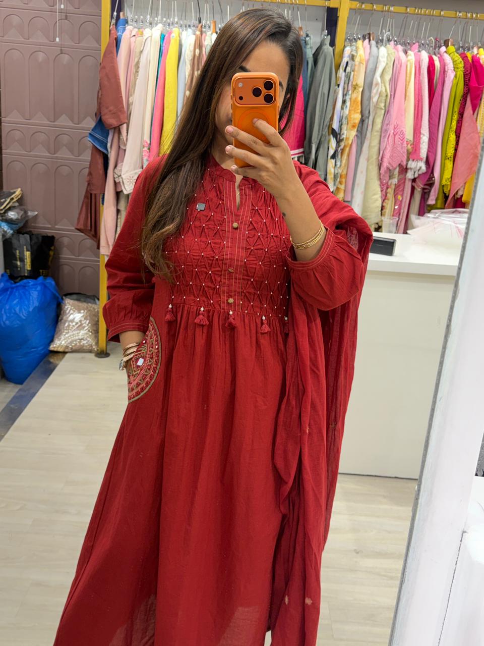 "Abha" - Three Piece Kurta Set With Dupatta (Available in 4 Colours)
