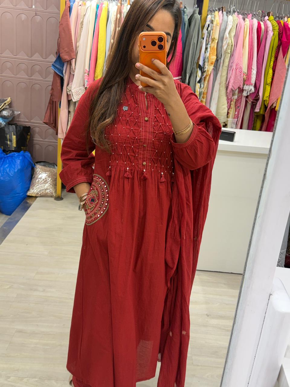 "Abha" - Three Piece Kurta Set With Dupatta (Available in 4 Colours)