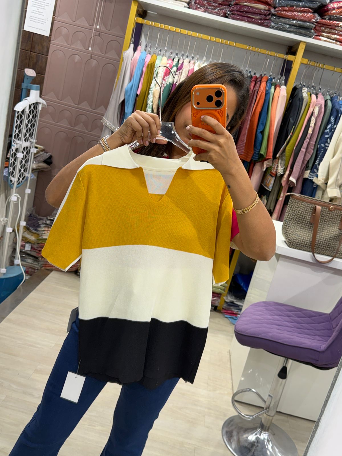 "Styra" - 3 Coloured Overlay Top (Available in 4 Variants)
