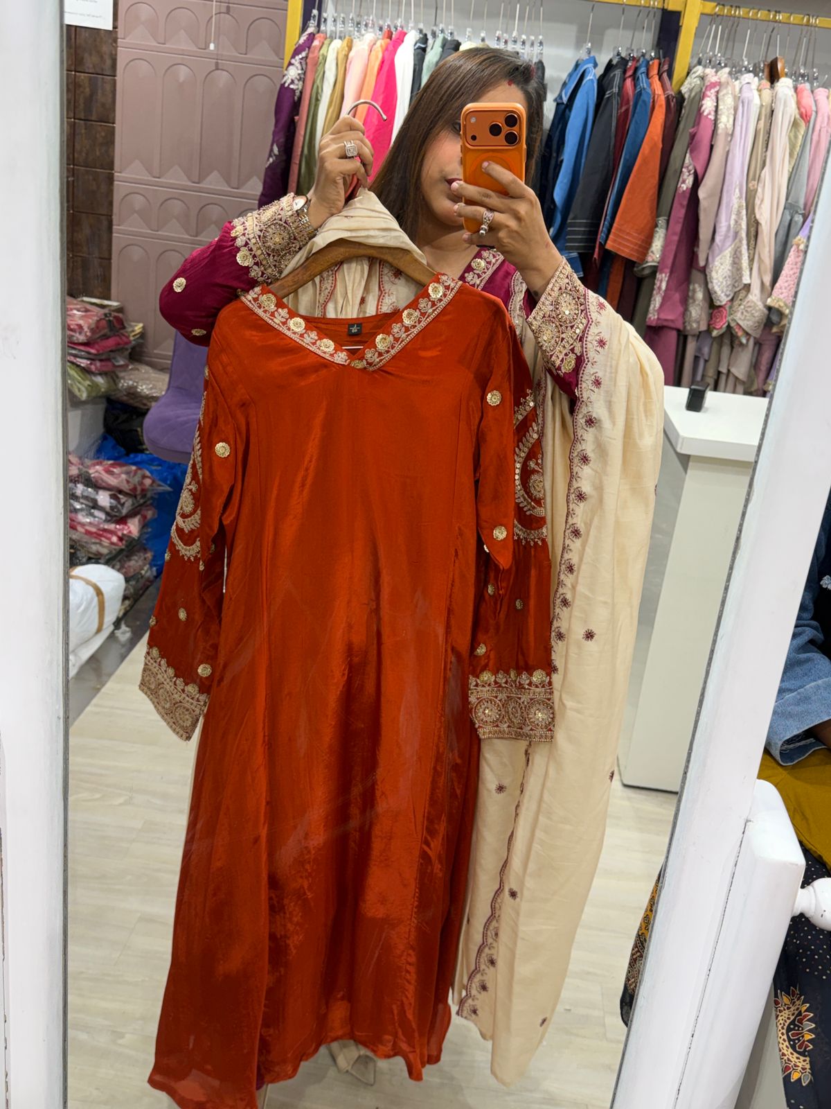 "Zahreen" - Festive Embroidered Kurta Set with Embroidered Dupatta (Available in 2 Colours)