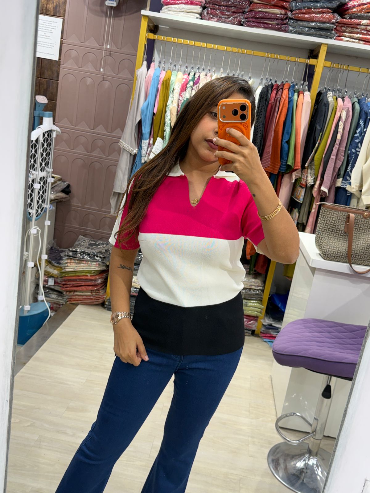 "Styra" - 3 Coloured Overlay Top (Available in 4 Variants)