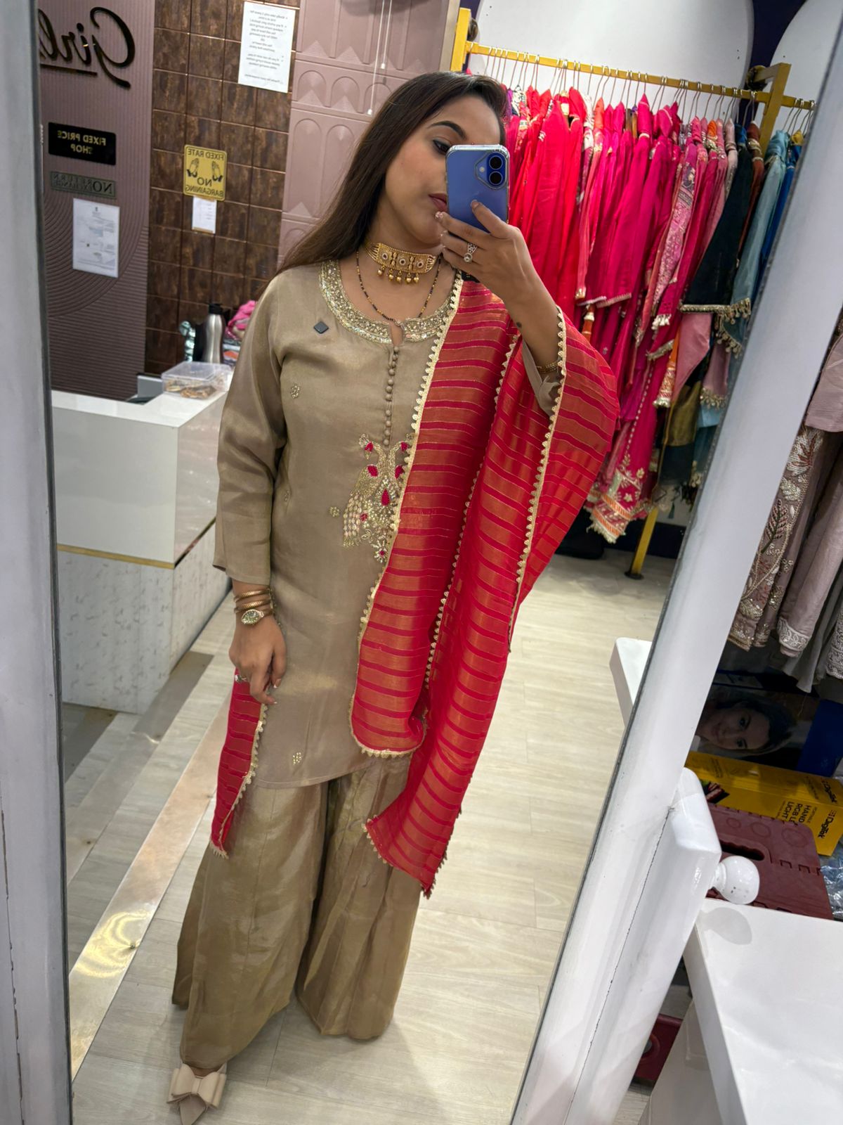 "Abira"- 3 Piece Golden Brown Suit Set