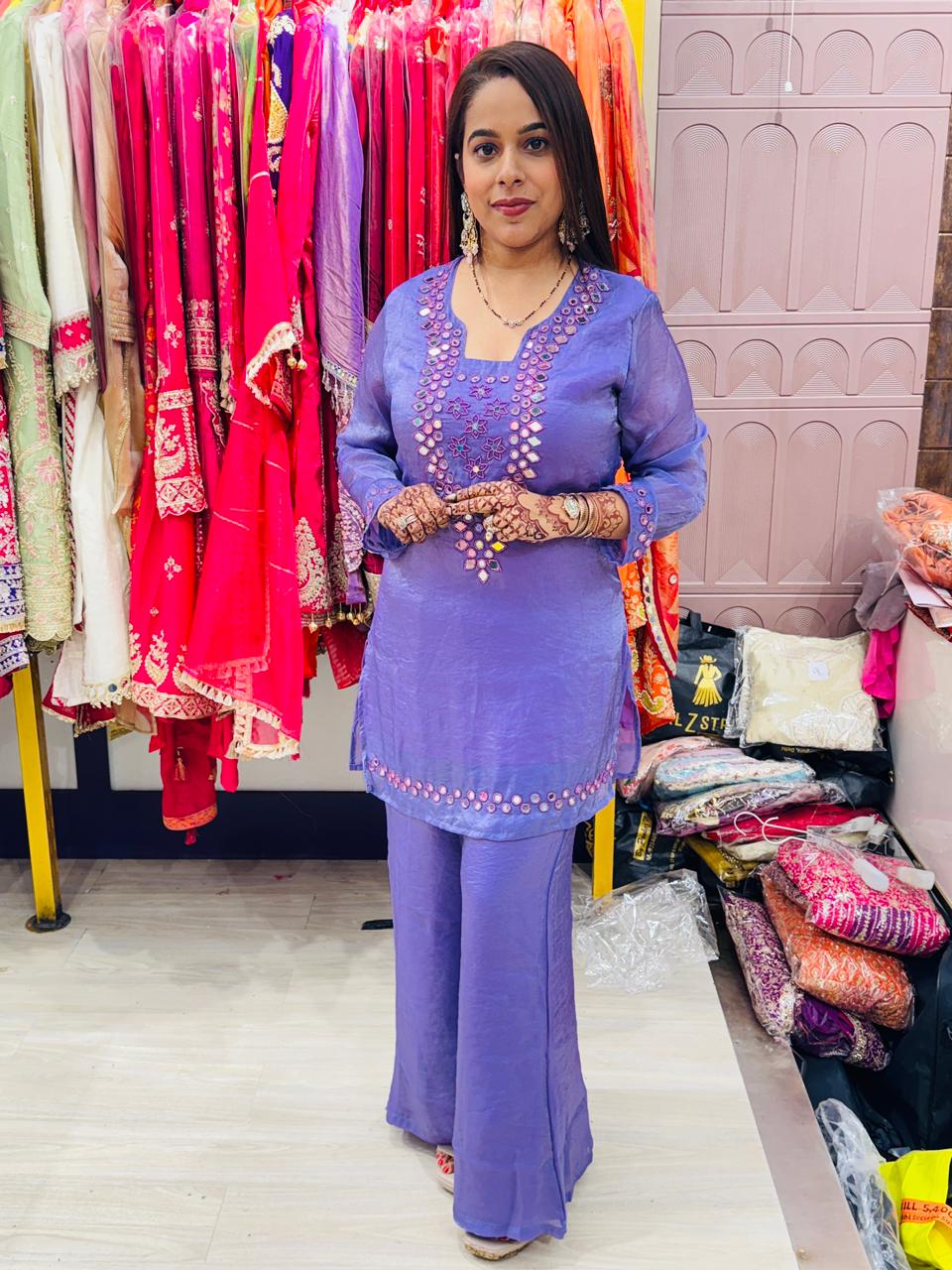 "Zarveen"- 3 Piece Mirror Work Suit Set (Available in 3 Variants)