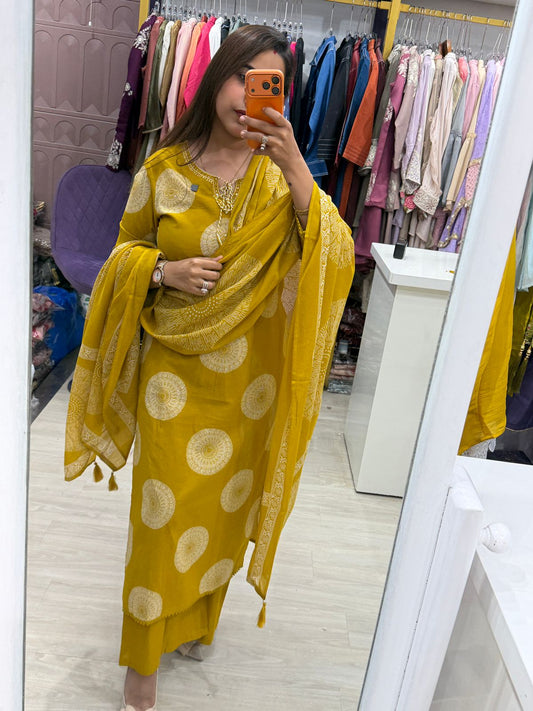 "Afreen" - Printed Kurta Set with Dupatta (Available in 3 Colours)