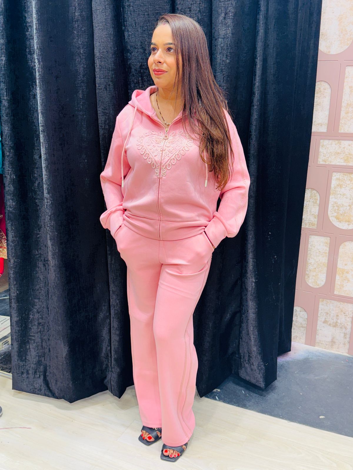 "Dilbar"- 2 Piece Soft Winter Tracksuit With Attached Cap