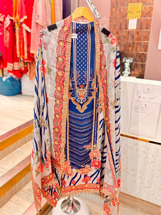 "Inaayat"- Unstitched Suit Sets With Zebra Print Dupatta (Available in 3 Variants)