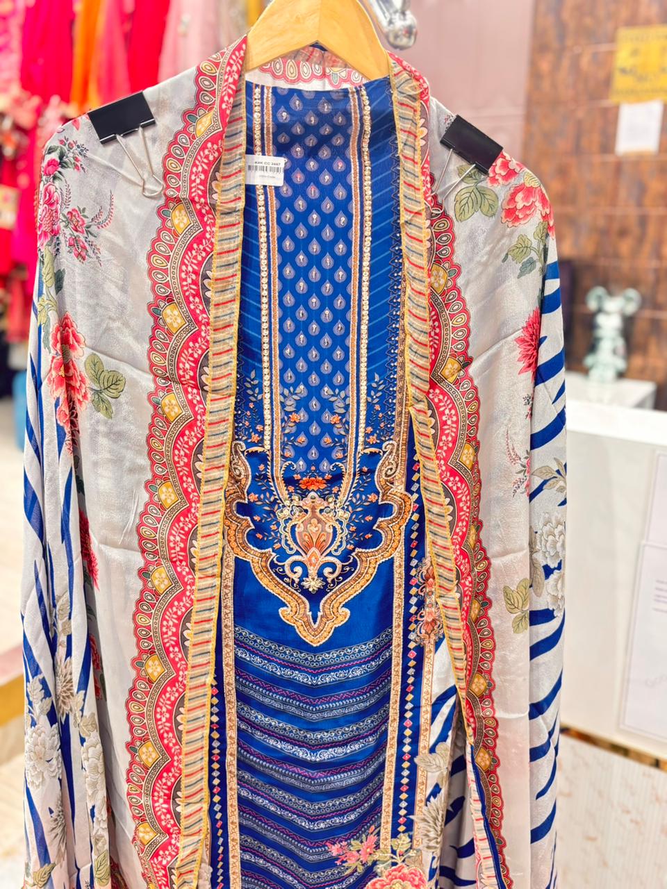 "Inaayat"- Unstitched Suit Sets With Zebra Print Dupatta (Available in 3 Variants)