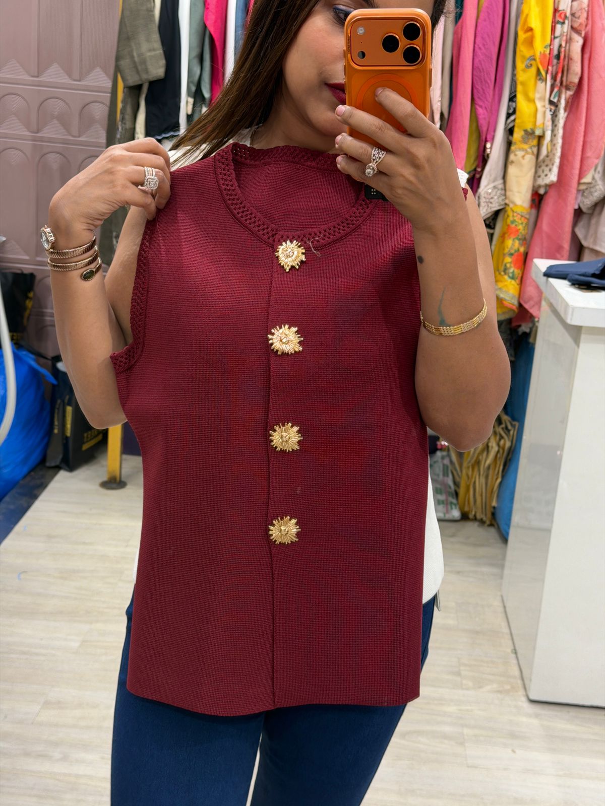 "Pearl" - Stylish Button-Detail Sleeveless Top (Available in 3 Colours)