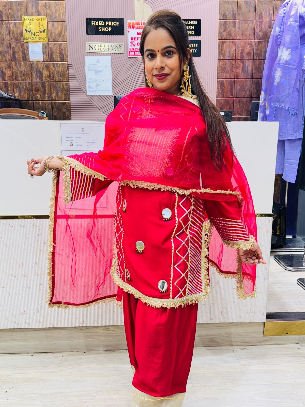 "Shayra"- 3 Piece Embroidered Mirror Work Suit Set (Available in 3 Variants)