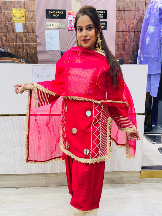 "Shayra"- 3 Piece Embroidered Mirror Work Suit Set (Available in 3 Variants)