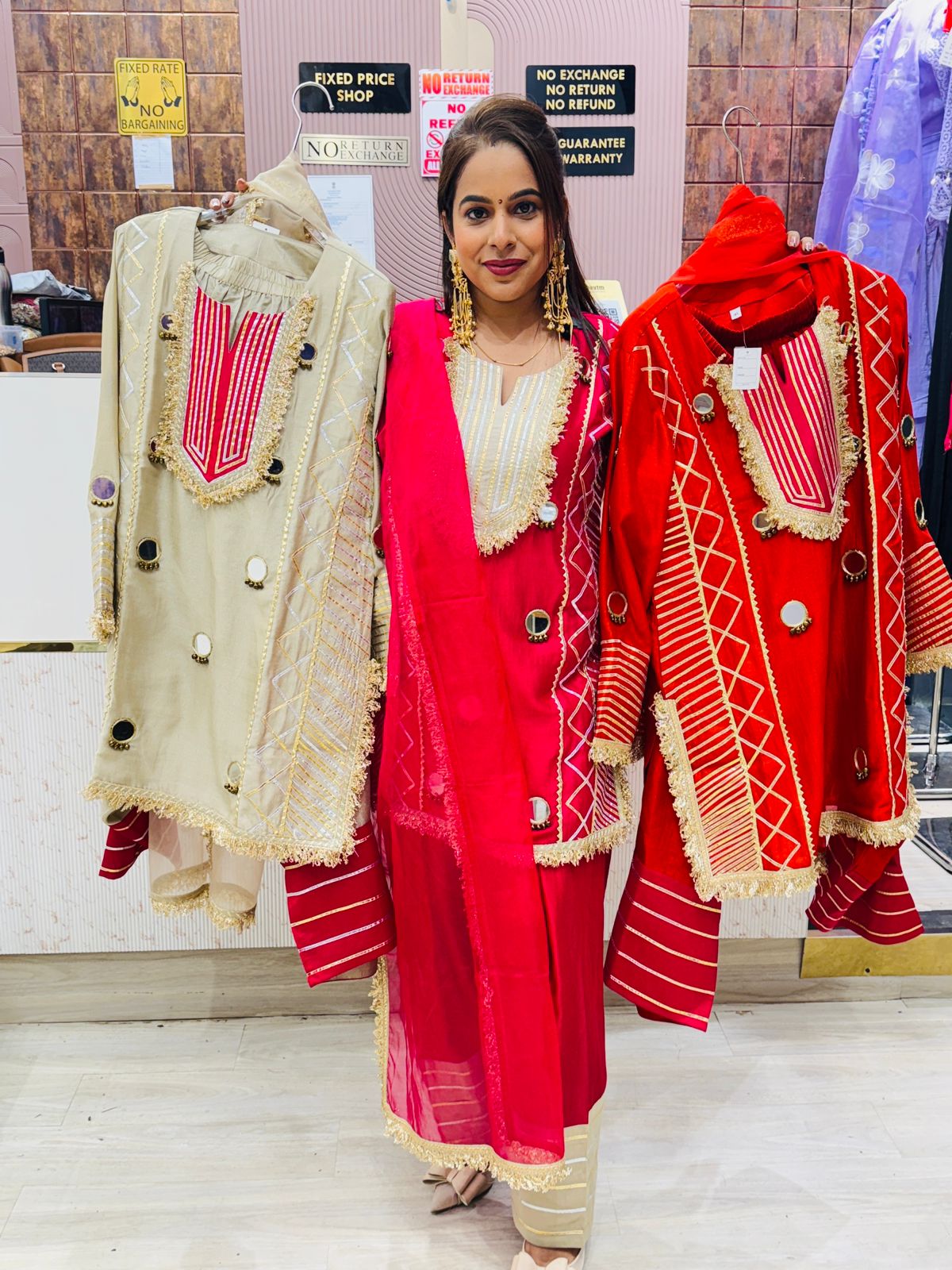 "Shayra"- 3 Piece Embroidered Mirror Work Suit Set (Available in 3 Variants)