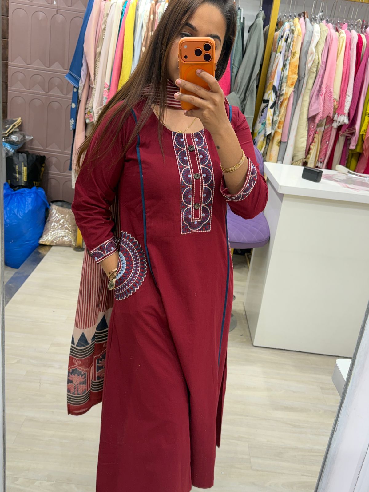 "Sia" - 3 Piece Ethnic Suit Set With Pockets (Available in 2 Colours)