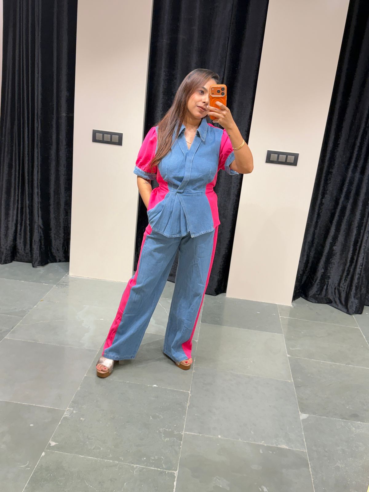"Dual Denim" - Imported Contrast Co-Ord Set (Available in 3 Colours)