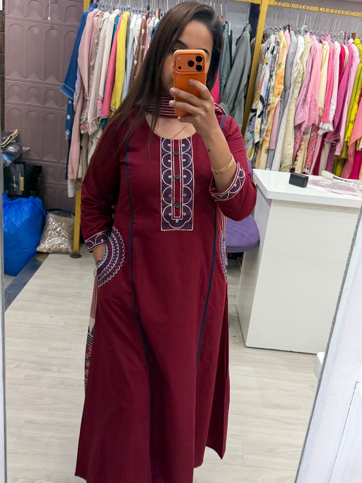 "Sia" - 3 Piece Ethnic Suit Set With Pockets (Available in 2 Colours)