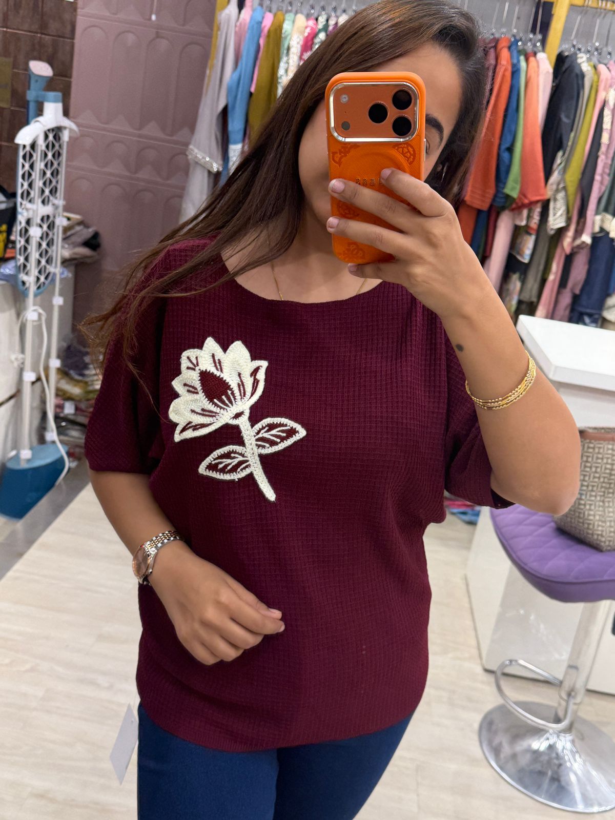 "Attira" - Floral Knit Top (Available in 4 Variants)