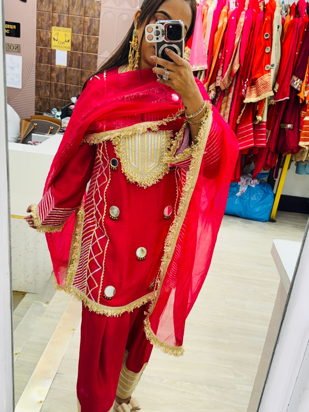 "Shayra"- 3 Piece Embroidered Mirror Work Suit Set (Available in 3 Variants)