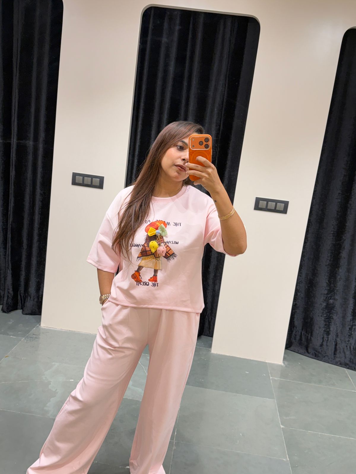"Girl in Ribbon" - Casual Graphic Co-ord Set for Women (Available in 6 Colours)