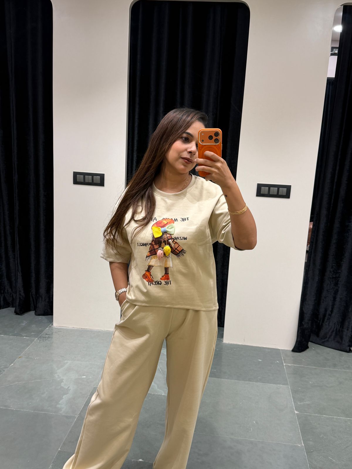 "Girl in Ribbon" - Casual Graphic Co-ord Set for Women (Available in 6 Colours)