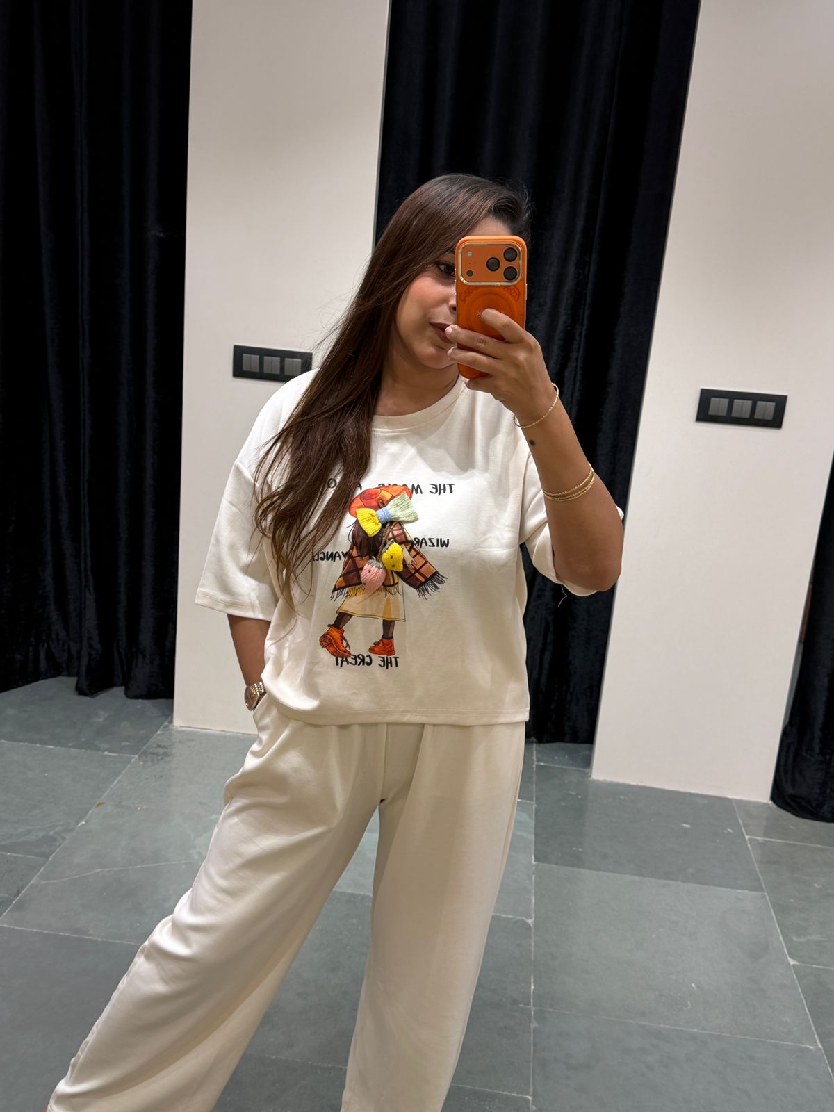 "Girl in Ribbon" - Casual Graphic Co-ord Set for Women (Available in 6 Colours)