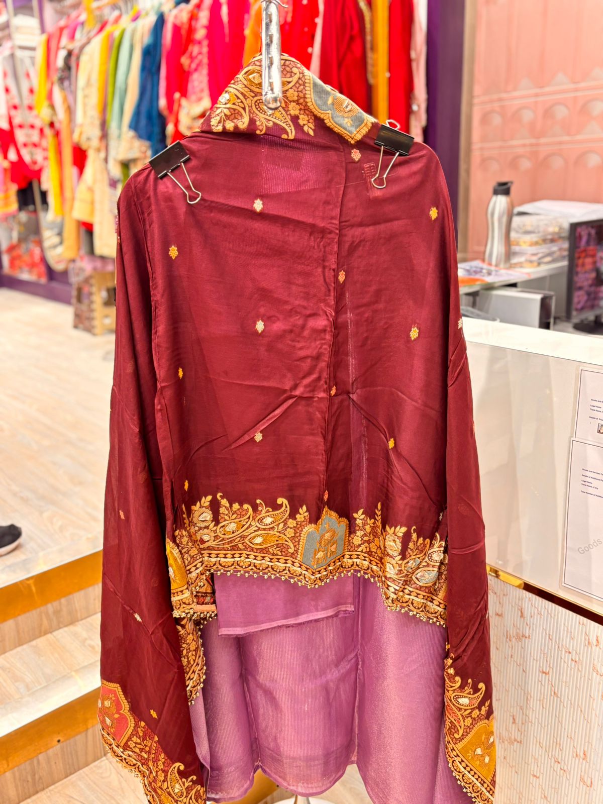 "Arwa"- Unstitched Suit Set with Tone-on-Tone Contrast Dupatta (Available in 3 Variants)