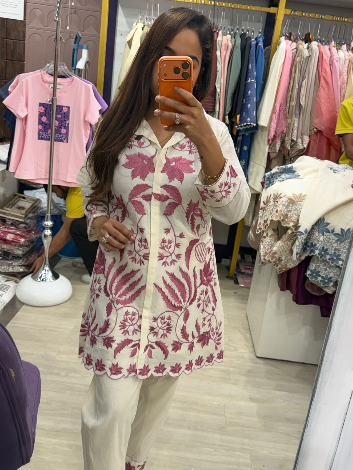 "Viru" - Ivory Co-ord Set with Statement Thread Work (Available in 2 Variants)