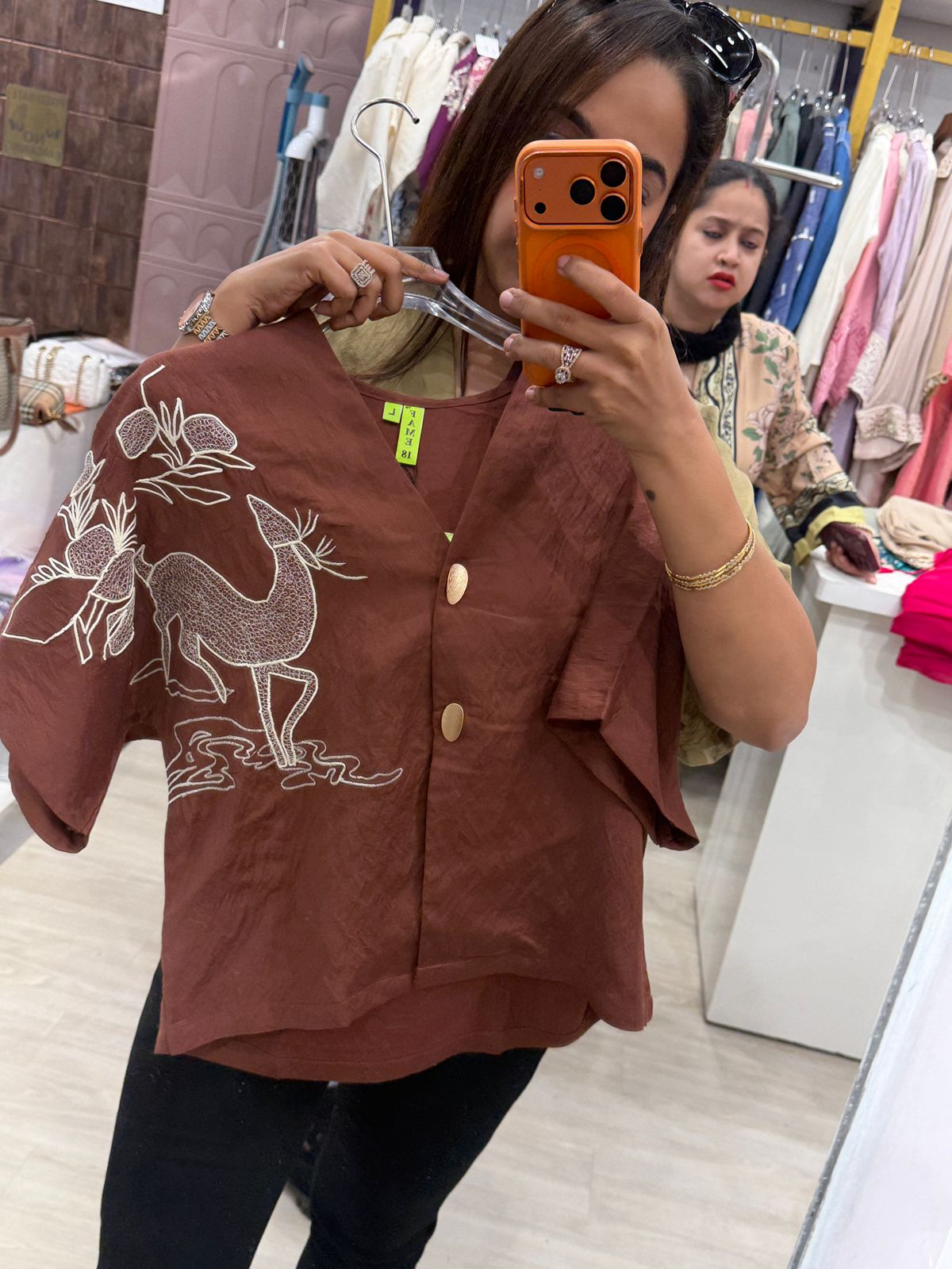"Hee-ran" - Deer Embroidered Button-Down Top (Available in 5 Colours)