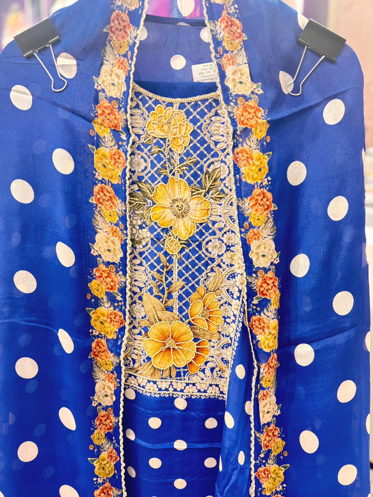 "Polka"- Unstitched Suit Set with Dupatta (Available in 3 Variants)