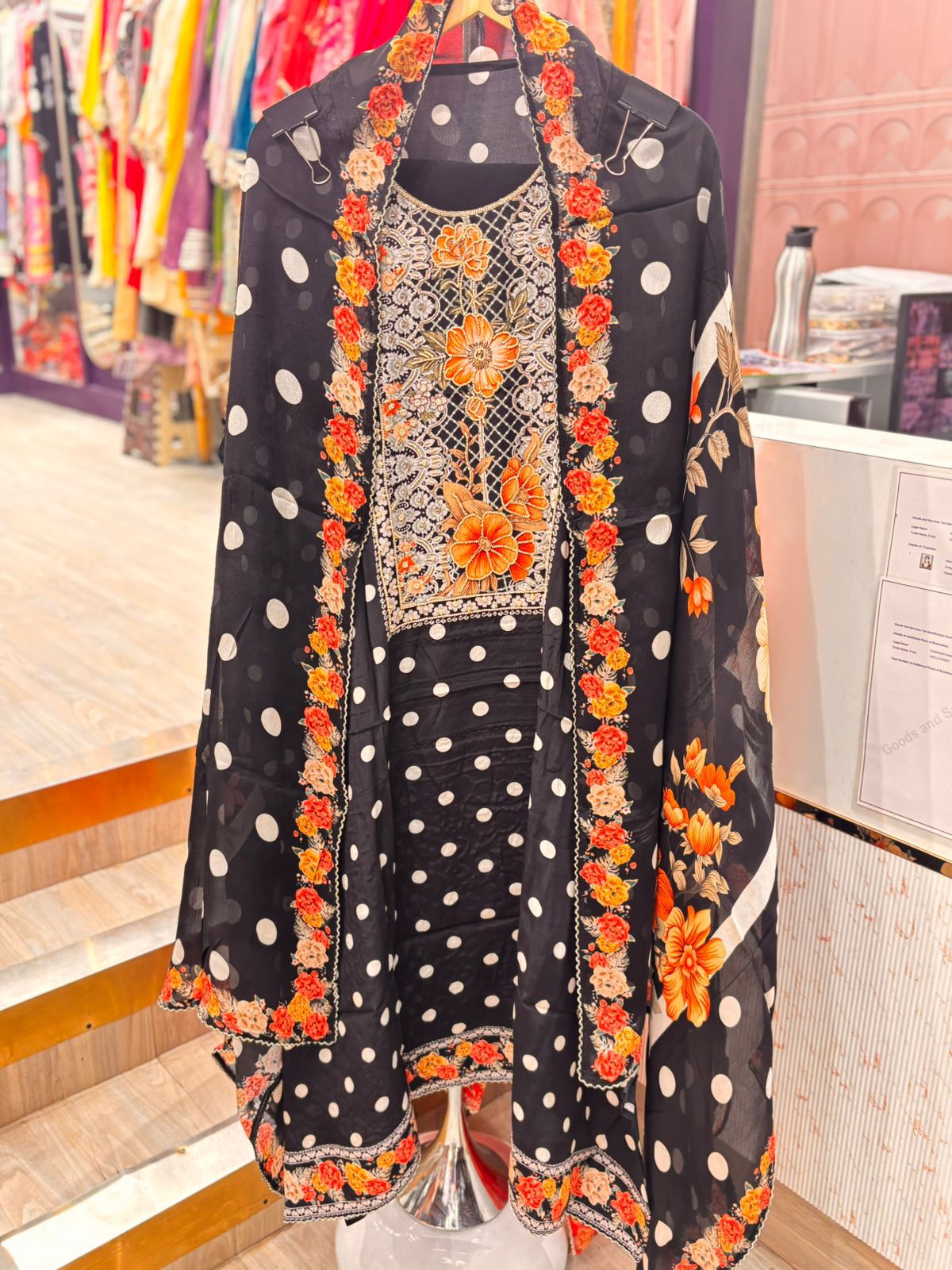 "Polka"- Unstitched Suit Set with Dupatta (Available in 3 Variants)