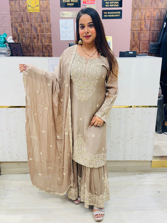 Noor-e-Beige Sharara Set